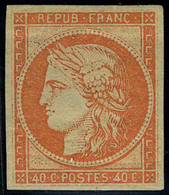 Neuf Avec Charnière N° 5A, 40c Orange Foncé Essai De Gomme Brunatre T.B. Signé Calves - Otros & Sin Clasificación