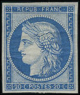 Neuf Avec Charnière N° 8f, 20c Bleu Réimpression Superbe - Other & Unclassified