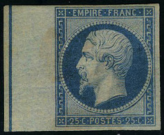 Neuf Avec Charnière N° 15b, 25c Bleu Bdf Avec Filet D'encadrement, T.B. Signé + Certificat Brun - Andere & Zonder Classificatie