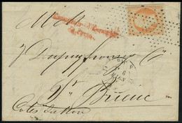 Lettre N° 16, 40c Orange Sur L, Obl Roulette D'étoiles, Càd Paris 6 Mars 56 Pour Saint Brieuc, Arrivér 7 Mars 56, T.B. - Other & Unclassified