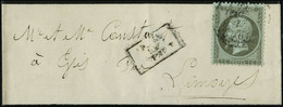 Lettre N° 19, 1c Olive Seul Sur Bande D'imprimé Pour Gris Par Limoges, Au Verso Càd D'arrivée St Paul D'Eyjeaux 23 Mars  - Other & Unclassified