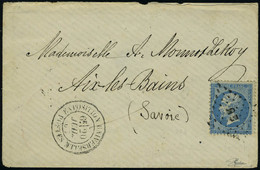 Lettre N° 22, 20c Bleu Rus L Obl EU, Exposition Universelle 2 Juil 67, Très Belle Frappe, Pour Aix Les Bains, Superbe, S - Altri & Non Classificati