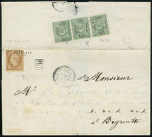 Lettre N° 23, 40c Orange Sur L Obl Alexandrette 10 Juil 69 Pour Beyrouth Aff. Mixte Avec Turquie,  20 Pa X 3, Arrivée Be - Altri & Non Classificati