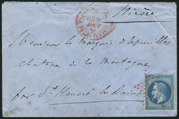 Lettre N° 29, 20c Bleu Sur Lettre Oblitération étoile Rouge + Cachet à Date Bureau Du Palais De Fontainebleau 9.8.63, T. - Andere & Zonder Classificatie