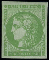 Neuf Avec Charnière N° 42Ba, 5c Vert Jaune Foncé T.B. Signé Brun - Andere & Zonder Classificatie