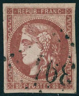 Oblitéré N° 49, 80c Rose, T.B. Signé JF Brun - Altri & Non Classificati