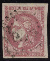 Oblitéré N° 49, 80c Rose, T.B. Signé - Other & Unclassified