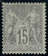 Neuf Avec Charnière N° 66, 15c Gris, Type I, Cl, T.B. Signé Calves - Otros & Sin Clasificación