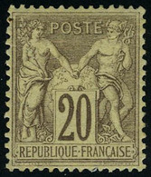 Neuf Sans Charnière N° 67, 20c Brun Lilas Clair, Bon Centrage, T.B. Signé Brun - Other & Unclassified