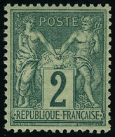 Neuf Sans Charnière N° 74, 2c Vert Type II, Excellent Centrage, Superbe - Other & Unclassified