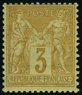 Neuf Avec Charnière N° 86, 3c Bistre Sur Jaune Cl, T.B. - Altri & Non Classificati