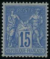 Neuf Sans Charnière N° 90a, 15c Bleu Sur Bleu T.B. - Andere & Zonder Classificatie