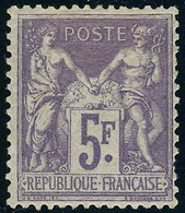 Neuf Avec Charnière N° 95, 5f Violet, Bien Centré, 1 Dent Courte Sinon T.B. - Autres & Non Classés