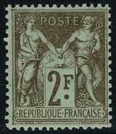 Neuf Sans Charnière N° 105, 2f Bistre Sur Azuré T.B. - Other & Unclassified