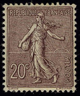 Neuf Sans Charnière N° 131, 20c Brun Lilas, Semeuse Lignée, Très Bon Centrage, Superbe - Altri & Non Classificati