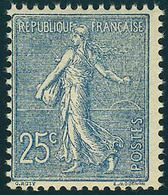 Neuf Sans Charnière N° 132, 25c Bleu, Semeuse Lignée, T.B. - Other & Unclassified