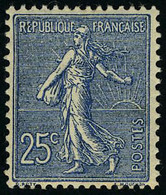 Neuf Sans Charnière N° 132a, 25c Bleu Foncé Semeuse Lignée, Très Bien Centré, T.B. - Altri & Non Classificati