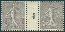 Neuf Avec Charnière N° 133, 30c Lilas, Paire Hor., Millésime 4, Cl, T.B. Maury - Other & Unclassified