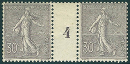 Neuf Avec Charnière N° 133, 30c Lilas, Paire Hor., Millésime 4, Cl, T.B. Maury - Sonstige & Ohne Zuordnung