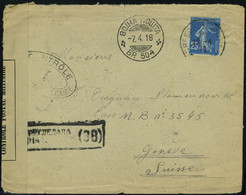 Lettre N° 140, Sur L Càd Trésor Et Postes 22.4.18 + Càd En Lettres Cyrilliques Du 7.4.18 Pour Genève, Divers Cachets De  - Other & Unclassified