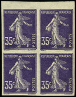 Neuf Sans Charnière N° 142c, 35c Violet Semeuse, Bloc De 4 ND, Bdf, T.B. Maury - Sonstige & Ohne Zuordnung