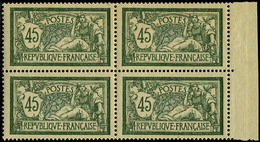 Neuf Sans Charnière N° 143, 45c Vert Et Bleu, Merson, Bloc De 4, Excellent Centrage, Superbe - Sonstige & Ohne Zuordnung