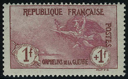 Neuf Sans Charnière N° 154, 1f + 1f Orphelins De Guerre T.B. Signé Calves - Sonstige & Ohne Zuordnung