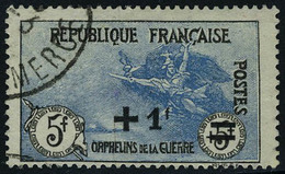 Oblitéré N° 169a, 5f + 1f Sur 5f + 5f, Noir Et Bleu, T.B. - Other & Unclassified