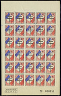 Neuf Sans Charnière LYON, Vignette Tricolore France D'abord, Feuillet De 30 Vignettes, T.B. (légère Séparation Sur 1ex) - Other & Unclassified