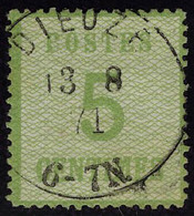 Oblitéré N° 4b, 5c Vert Jaune, Burelage Renversé, Càd Dieuze 13.8.71, T.B. Signé A Brun - Altri & Non Classificati