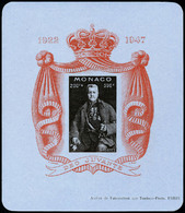 Neuf Sans Charnière N°  2A, 200f + 300f, 25 Ans De Règne Louis II, Bloc Sur Papier Bleuté, T.B. - Other & Unclassified