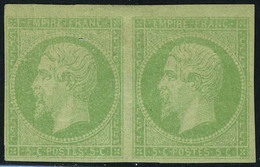 Neuf Avec Charnière N° 8, 5c Vert Jaune, Paire Horizontale, Haut De Feuille T.B. - Andere & Zonder Classificatie