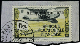 Fragment N° 14, 1f50 Afrique Francaise Libre, Obl Sur Petit Frangment T.B. Signé JF Brun - Andere & Zonder Classificatie