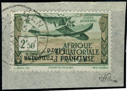 Fragment N° 15a, 2f50 Afrique Française Libre, Surcharge Renversée Sur Petit Fragment, T.B. Signé JF Brun - Other & Unclassified