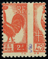 Neuf Sans Charnière N° 220, 2f Rouge Impression Recto Et à Cheval Au Verso T.B. - Autres & Non Classés