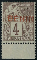 Neuf Sans Charnière N° 3, 4c Lilas Brun Sur Paille, Surcharge Rouge Type IV, Non émis, Bdf, T.B. - Autres & Non Classés