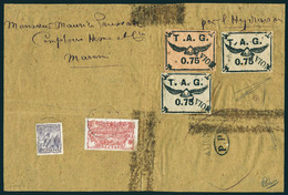 Lettre N° 3 + 4A, 75c Saumon + 2 X 75c Noir Sur Gris + Affr. Complémentaire Sur Devant De Paquet Prussac T.B. Affranchis - Autres & Non Classés