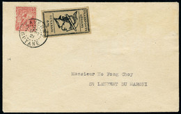 Lettre N° 6A. 0.75 Noir Sur Gris, TAG S/L, Obl Cayenne Pour St-Laurent, Arrivée Au Verso. T.B. Maury - Sonstige & Ohne Zuordnung