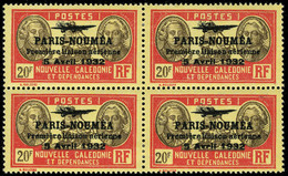 Neuf Avec Charnière N° 3/28, La Série Paris Nouméa, En Bloc De 4 T.B. Rare - Andere & Zonder Classificatie