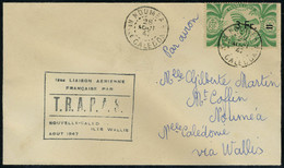 Lettre N° 60, TP N° 254 Sur L, Càd Nouméa 28 Août 47, Cachet 1ère Liaison Aérienne Française Par TRAPAS, Pour Nouméa Via - Andere & Zonder Classificatie
