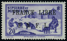 Neuf Sans Charnière N° 252,  20c France Libre T.B. Signé JF Brun - Autres & Non Classés