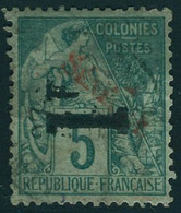 Oblitéré N° 7a, 1f Sur 5c Vert, Sénégal En Rouge, T.B. Signé Calves - Other & Unclassified