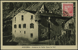 Lettre N° 38, 45c Maison Des Vallées Sur CM Càd Andorra La Vieja 11 Ago 49, T.B. - Other & Unclassified