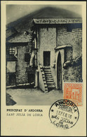 Lettre N° 39, 50c Saint Julia De Loria Sur CM Càd San Julian De Loria 15 Feb 48, T.B. - Altri & Non Classificati