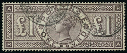 Oblitéré N° 89, 1£ Brun Lilas, Superbe, Certificat RPS, SG N° 185 2800£ (inscription Au Verso) - Otros & Sin Clasificación