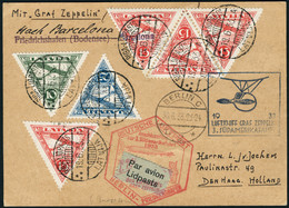 Lettre Zeppelin. 3è SAF 1933 + Cachet Rouge Berlin-Friedrichshafen Via Barcelone Pour Les Pays-Bas. T.B. - Autres & Non Classés