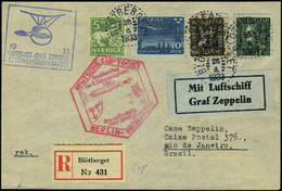 Lettre N° 4, + Complément D'affranchissement Sur LR De Blotberget 28.6.33, Zeppelin 3 SAF 1933 ^pir Rio De Janeiro, Au V - Otros & Sin Clasificación