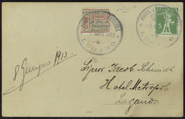 Lettre Précurseur Lugano, Sur CP Illustrée Officielle, Càd Luganau 8 Giug 1913 Pour Lugano, T.B. SBK N° IX Cote 2800 FS - Altri & Non Classificati