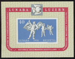 Neuf Sans Charnière N° 14 + 15, Bloc Lucerne + Lausanne 1955, T.B. - Andere & Zonder Classificatie