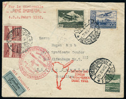 Lettre Zeppelin 4ème S.A.F. 1932 Pour Le Brésil. 2 Cachets Différents. T.B. - Autres & Non Classés